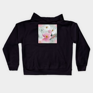 Pink Cosmos Floral Chiyogami Pattern Kids Hoodie